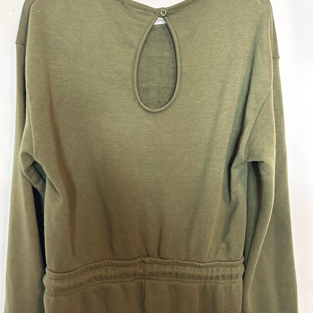Nasty‎ Gal Olive Green Jogger Romper Loungewear Cotton Blend Size 12 Relaxed - Picture 7 of 9